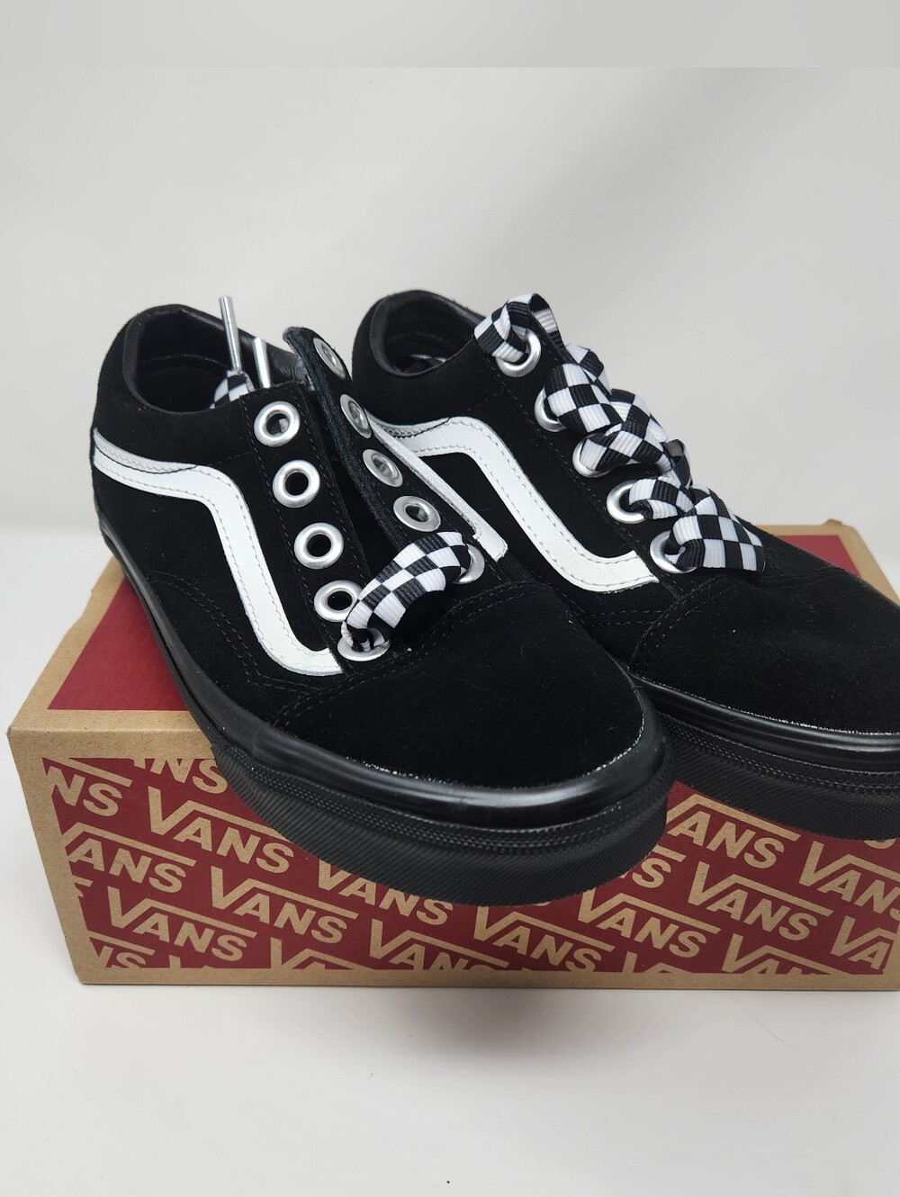 Vans Black Suede Old Skool Sneakers with White Side Stripe